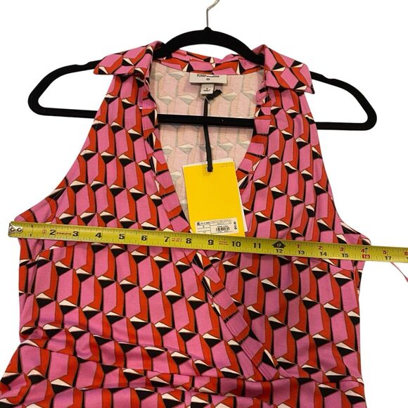 Diane Von Furstenberg DVF Target Sleeveless Pink Modern Geo Jumpsuit Sz S NWT - Picture 10 of 12